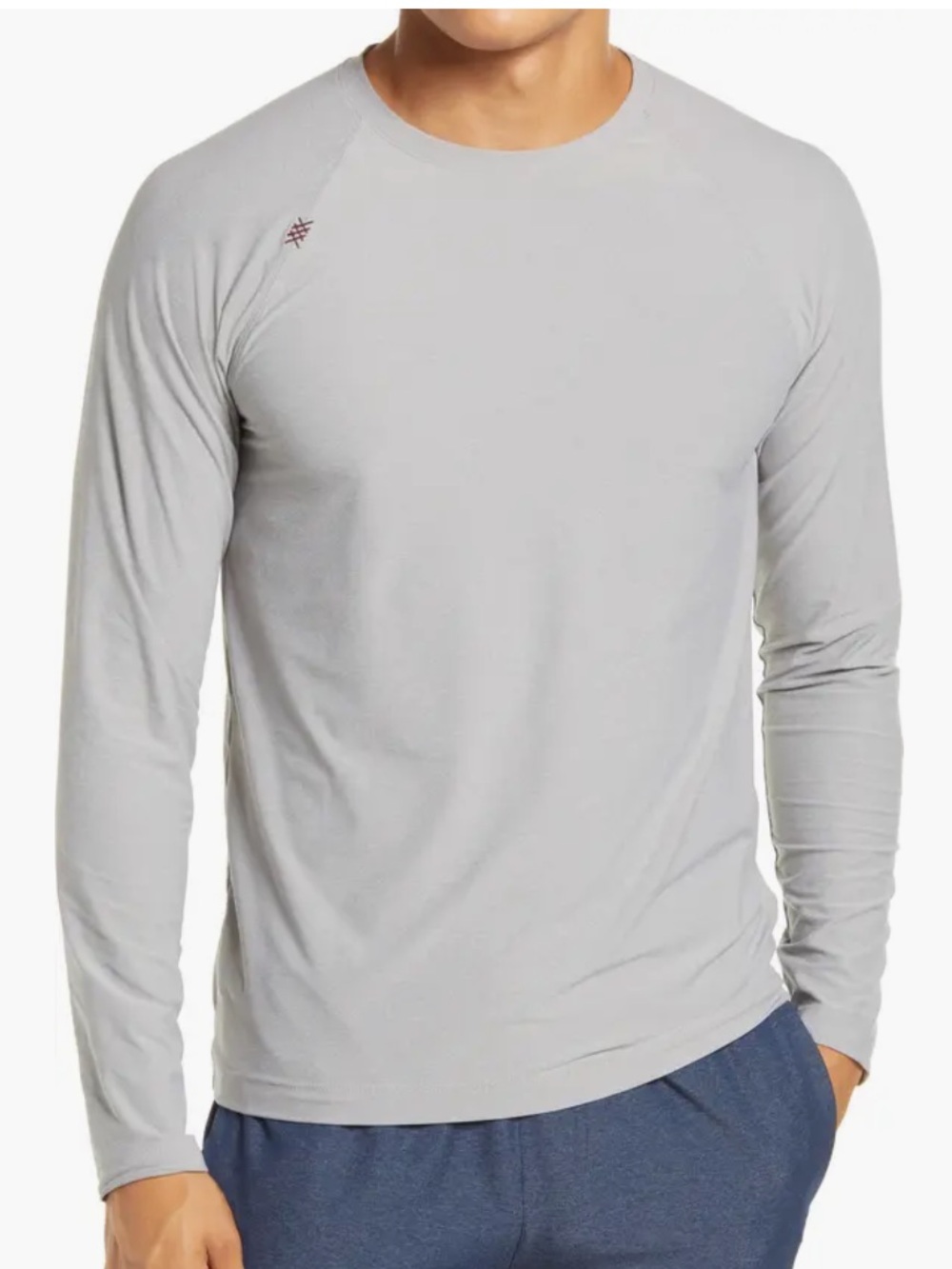 RHONE Mens Reign Long Sleeve Crew - Lights Gray - Sz L